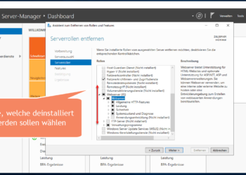 Im Windows Server Rollen Oder Features Wieder Deinstallieren Rollen Bzw. Features Auswählen