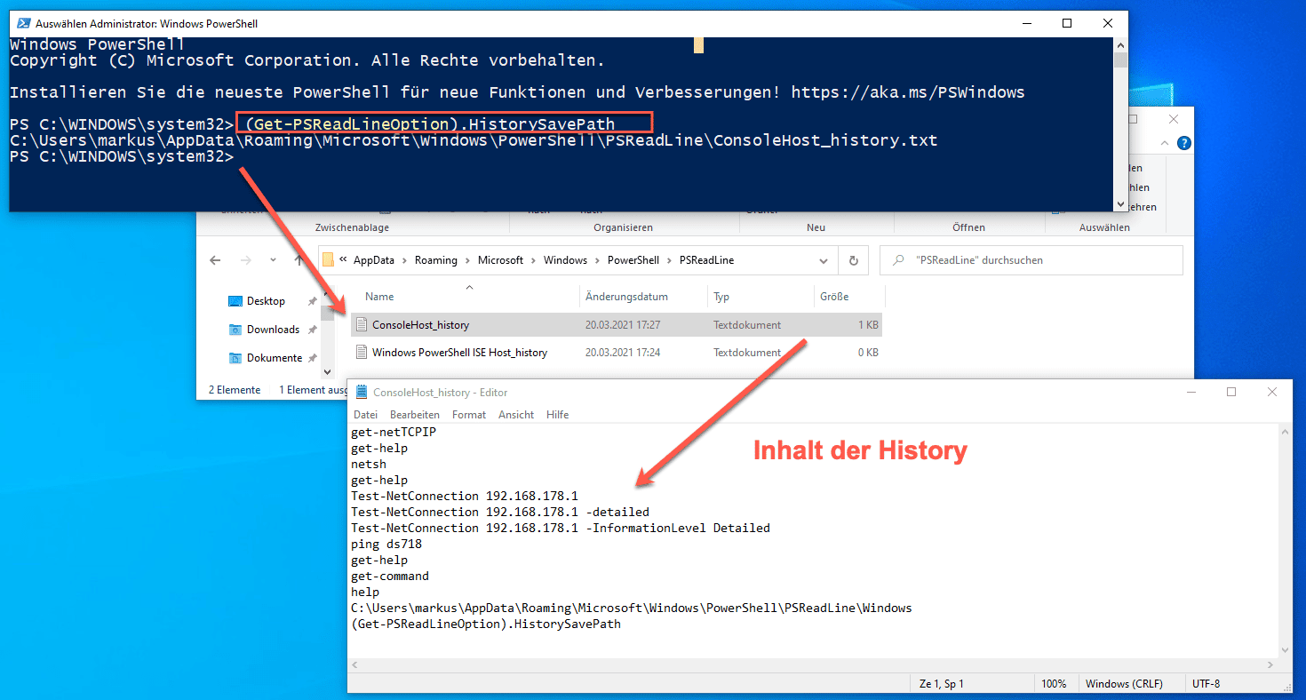 Per Windows PowerShell versteckte Dateien anzeigen 11 Per PowerShell History zuletzt verwendete Befehle anzeigen