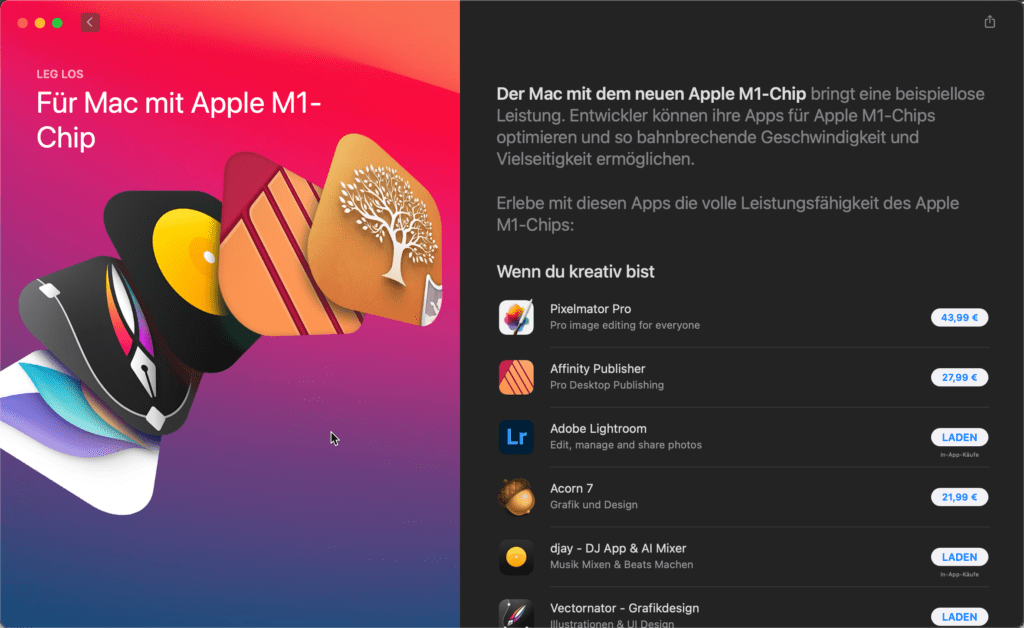 Homebrew über die grafische Oberfläche verwalten 3 Apple App-Store Vorschau Seite - Programm für den M1-Chip