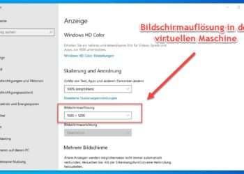Auflösung Der Virtuellen Maschine Umstellen
