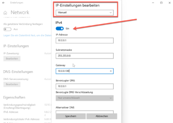 Dem Windows 10 System Eine Statische IPv4 Adresse Zuweisen
