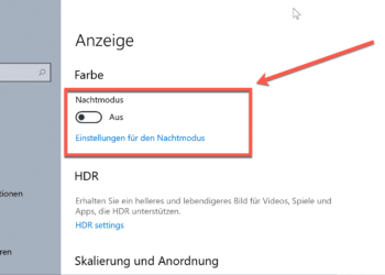 Konfiguration Des Nachtmodus Unter Windows