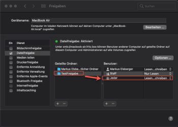 Unter MacOS Eine Testfreigabe Erstellen