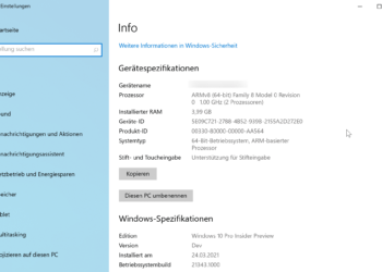 Über Die Windows Einstellungen PC Informationen Auslesen
