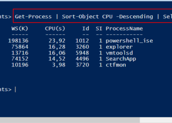 Windows PowerShell Top 5 Prozess Mit Dem Höchste CPU Verbrauch Ausgeben