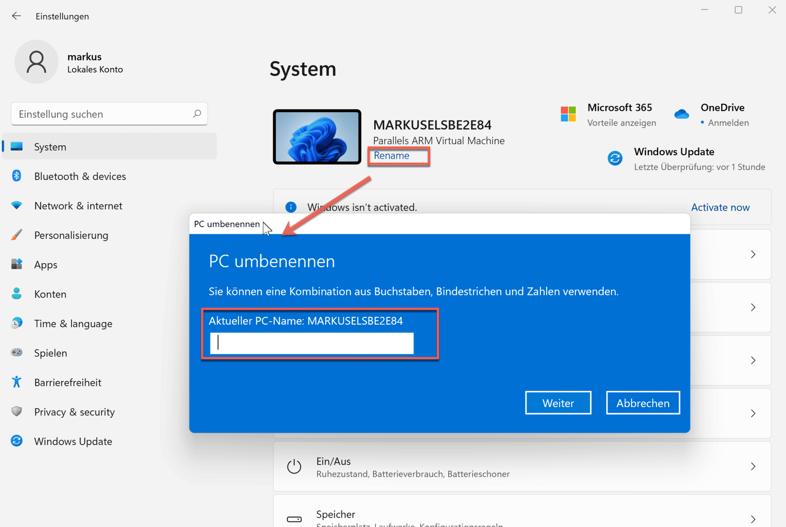 Unter Windows 11 Computername ändern IT-LEARNER