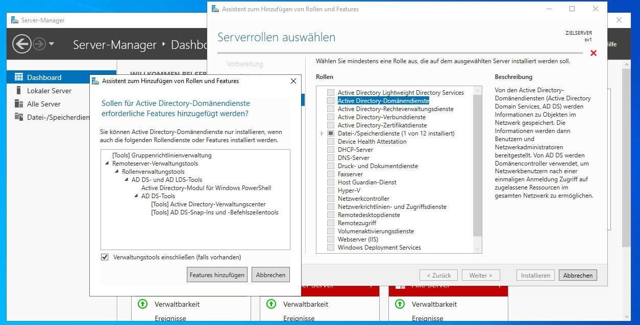 Windows Server 2022 zum Domänencontroller hochstufen