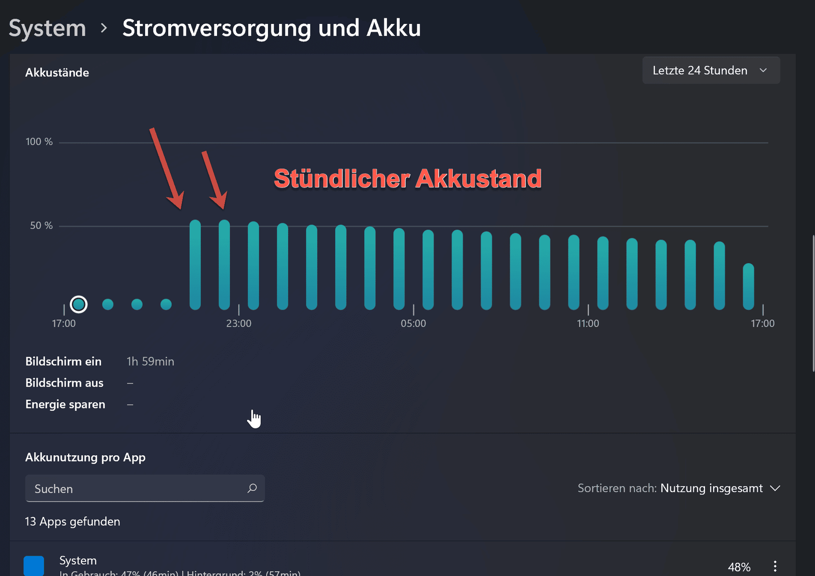 Windows 10 - Energieeinstellungen anpassen - Standbymodus - Kennwortschutz - Netzschalter definieren 4 Windows 11 zeigt dir detailliert deinen Akkuverbrauch an!