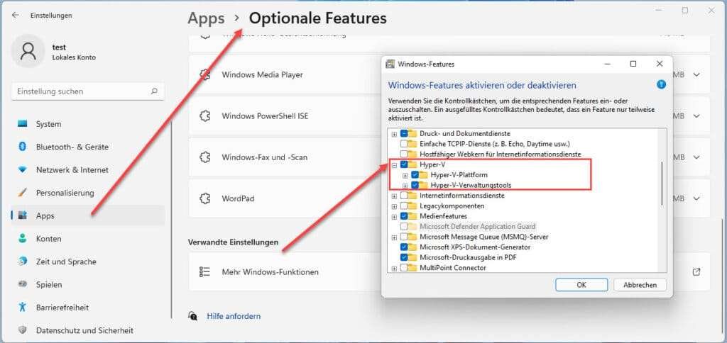Wie installiert man Hyper-V in Windows 11 15 Windows 11 Hyper V über Die Einstellungen Installieren
