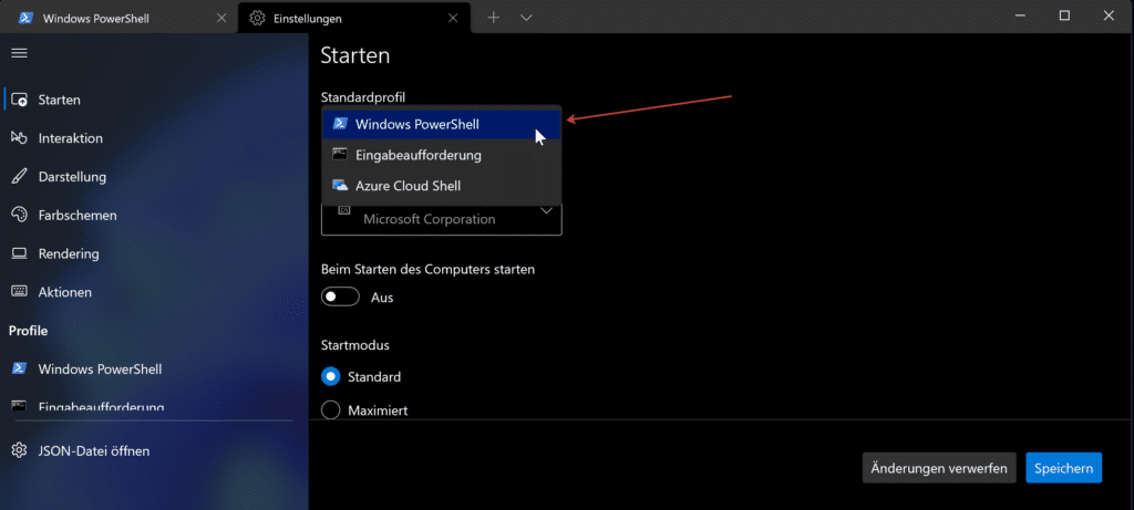 Terminal in Windows - 5 Methoden 11 Im Windows Terminal das Default Profil ändern!