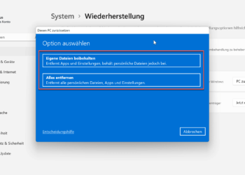 Windows 11 PC zurücksetzen