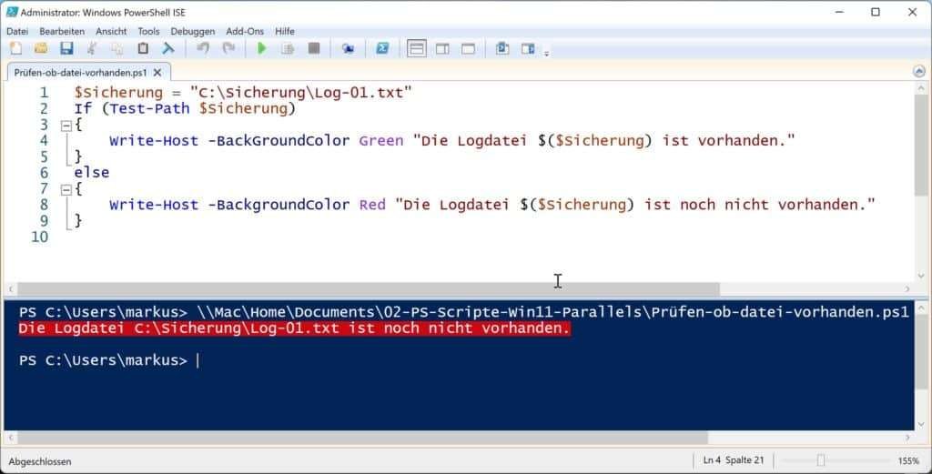 Per PowerShell While Schleife erstellen 6 Per PowerShell prüfen ob Datei vorhanden