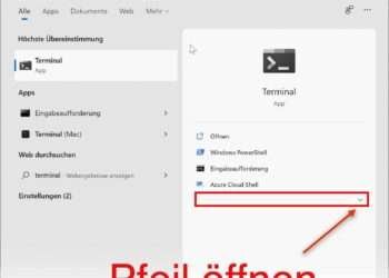 Das Windows Terminal mit administrativen Rechten öffnen