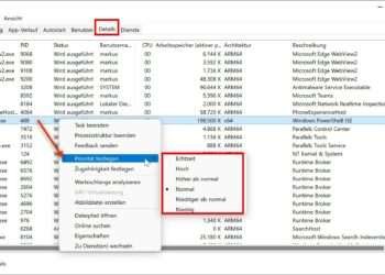 Mehr Performance durch das festlegen der Priortät
