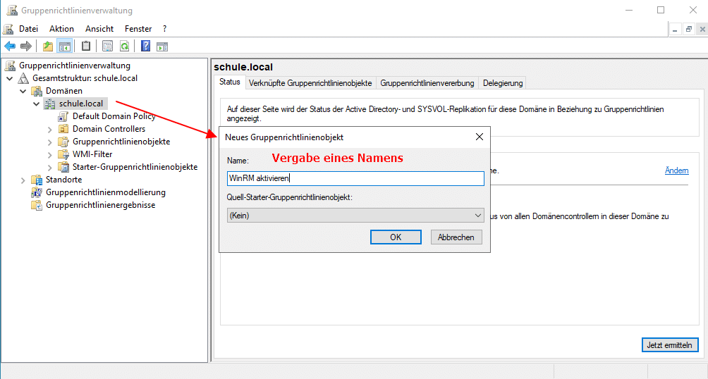 Windows Remoteverwaltungsdienst - WinRM per Gruppenrichtlinien aktivieren 14 WinRM per GPO aktivieren 02
