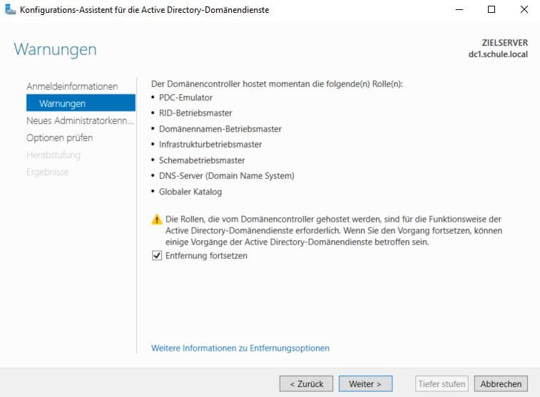 Wie kann man einen Domain Controller herabstufen 15 Windows Domain Controller herabstufen