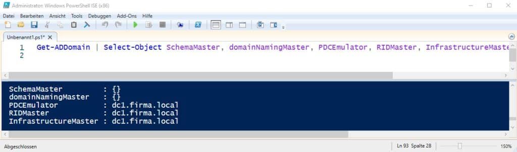 Windows Server FSMO Rollen anzeigen 14 FSMO Rollen Anzeigen Get-ADDomain