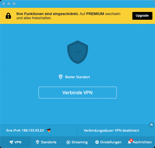 Hide me VPN kostenlos verwenden 16 Hide me VPN Anmeldebildschirm