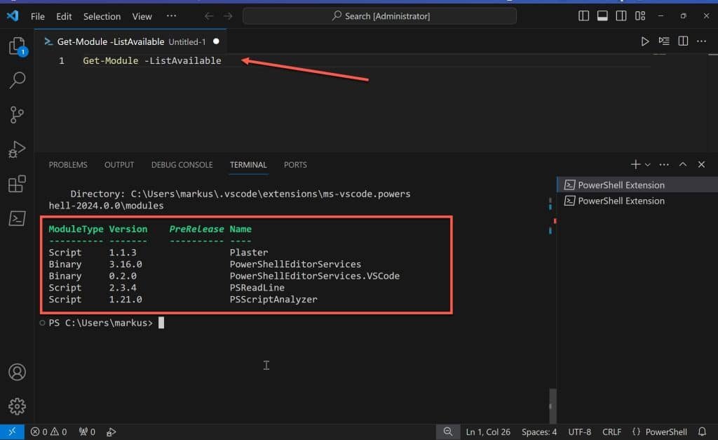 PowerShell Update Module - Wie geht das? 13 PowerShell Module auflisten