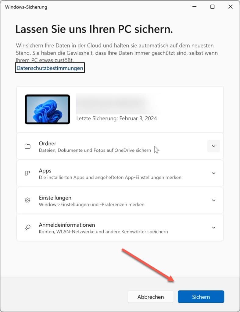 Windows 11 Cloud Backup - So geht’s! 14 Windows 11 Cloud Backup einrichten