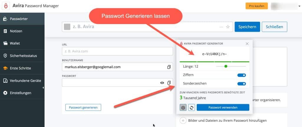 Ein einfacher Passwortgenerator Online kostenlos 19 Avira passwortgenerator