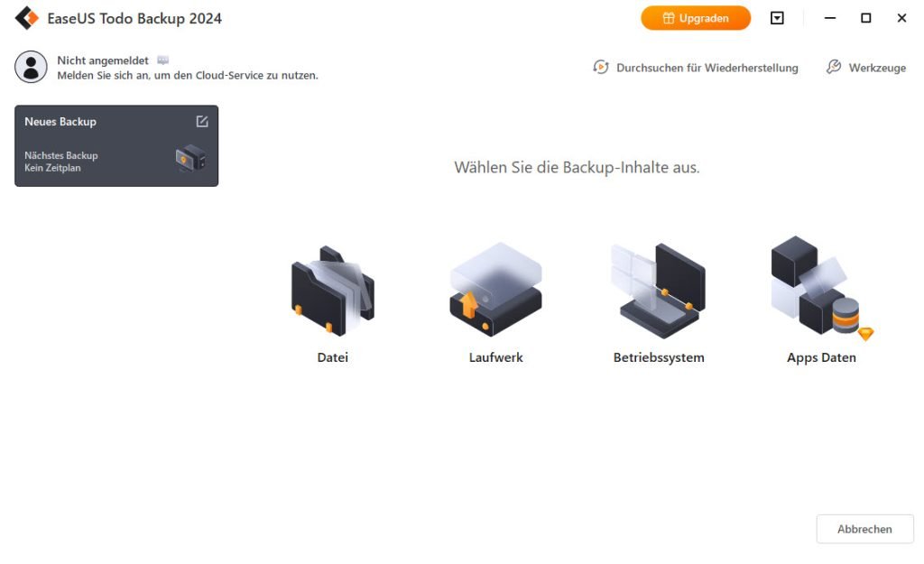 Beste Option für eine automatische Festplattensicherung 21 EaseUS todo Backup erstellen