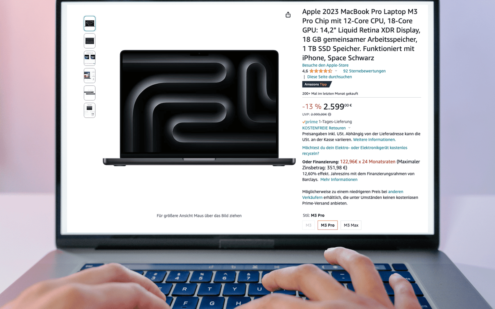 Wie kann ich mir ein MacBook mieten 1 Apple Macbook Pro M3 Max mit 570 Euro Rabatt