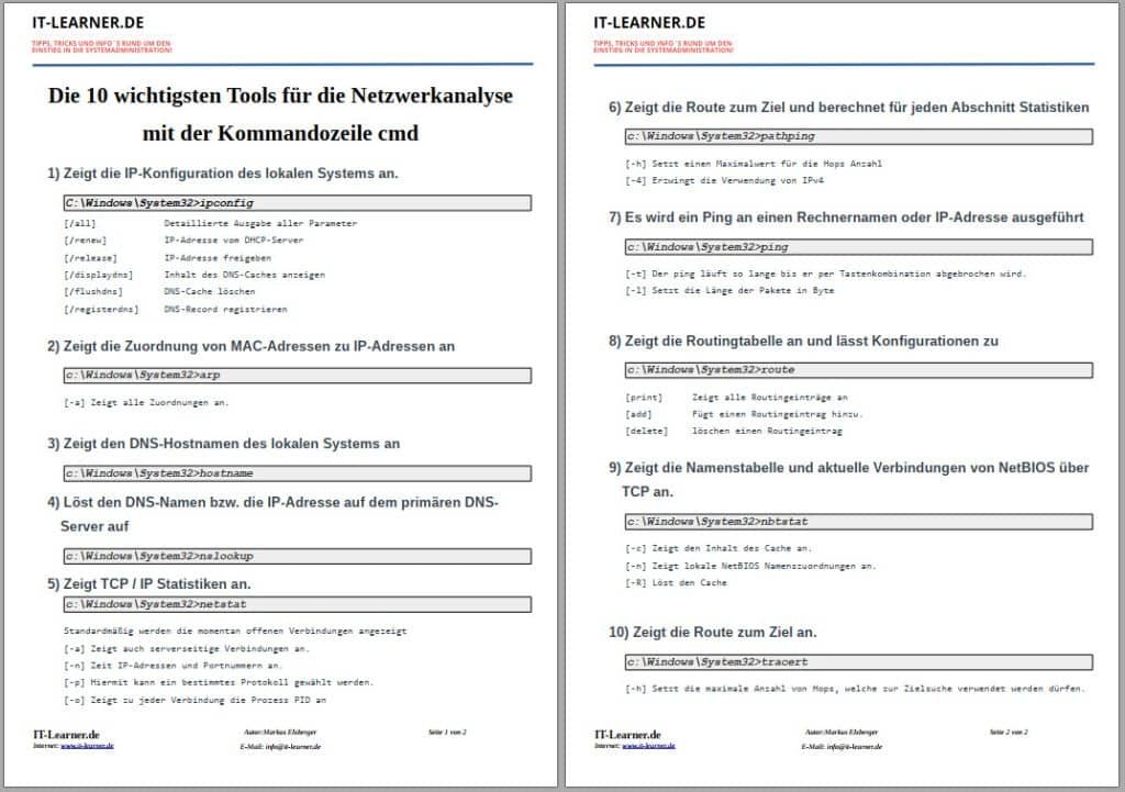 Top 10 cmd Netzwerk Befehle für Windows 13 Top 10 cmd Netzwerk Befehle für Windows