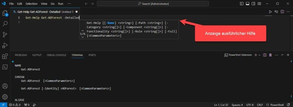 Das PowerShell Module Active Directory installieren 15 PowerShell ActiveDirectory Module Hilfe