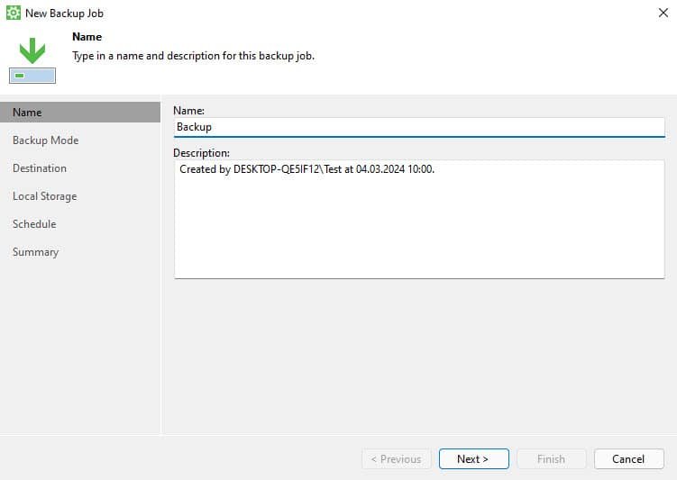 Beste Option für eine automatische Festplattensicherung 17 Veam Backup Agent job 2