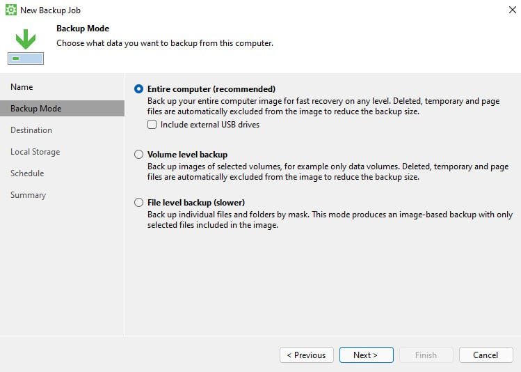 Beste Option für eine automatische Festplattensicherung 16 Veam Backup Agent job 3
