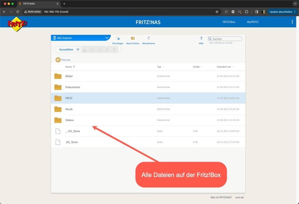 NAS FritzBox einrichten - so geht es! 16 NAS Fritzbox Daten