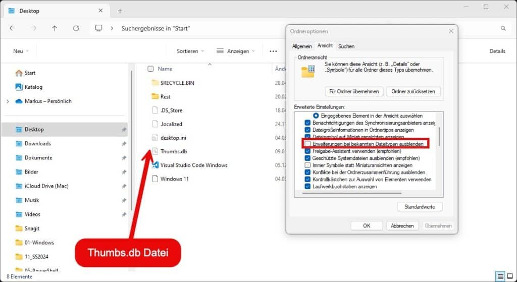 So kannst du die Datei Thumbs.db löschen 13 Unter Windows die Thumbs.db löschen