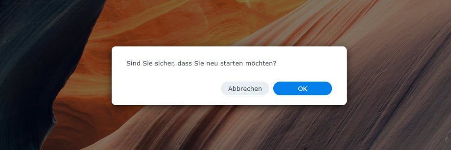Wie kann man eine Synology NAS neu starten? 14 synology nas neu starten Warnhinweis
