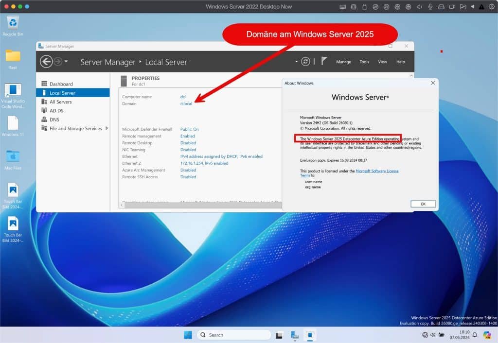 Windows Server 2025 auf MacBook installieren 21 Windows Server 2025 auf MacBook installieren