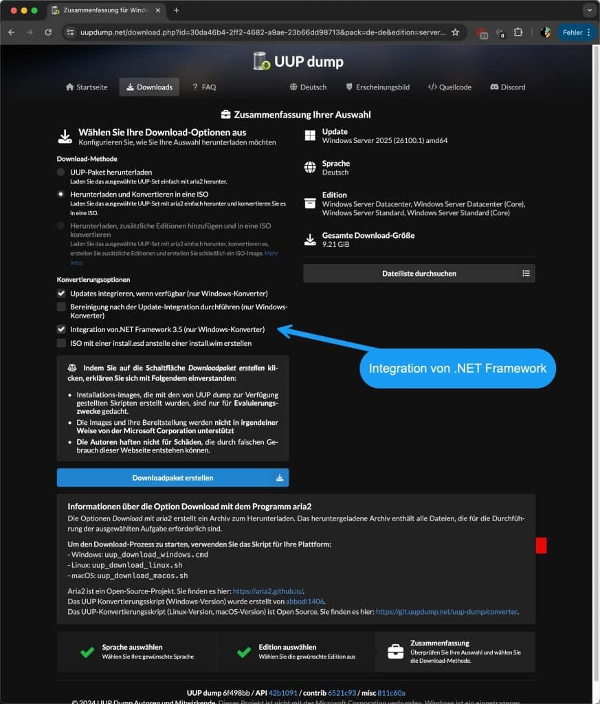 Windows Server 2025 auf MacBook installieren 15 Windows Server 2025 auf MacBook installieren - .Net Framework wählen