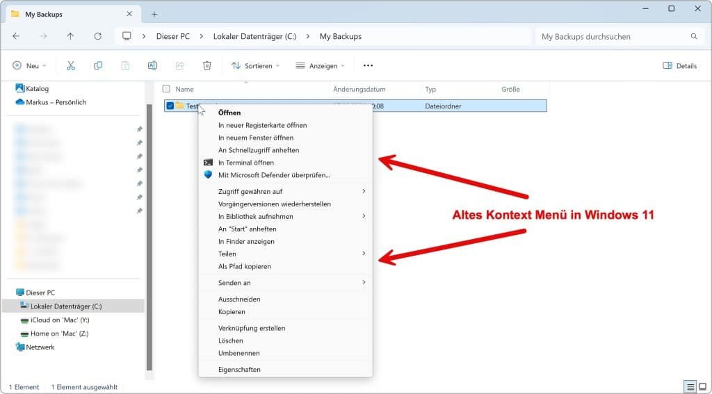 Windows 11 Kontextmenü vollständig anzeigen 15 Windows altes Kontextmenü