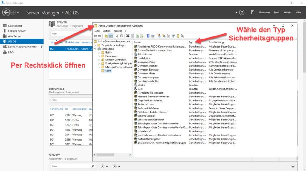 In der Active Directory Gruppen auslesen 12 Active Directory Gruppen auslesen per gui