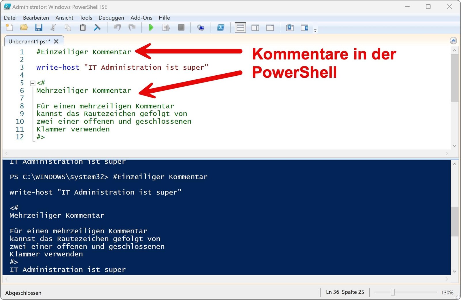 Wie du in PowerShell mehrere Zeilen auskommentieren kannst 13 PowerShell mehrere Zeilen auskommentieren