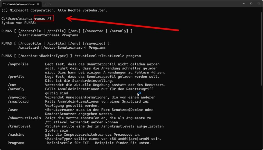 Wie kann man den Windows Runas Befehl verwenden? 14 Windows Runas Hilfe