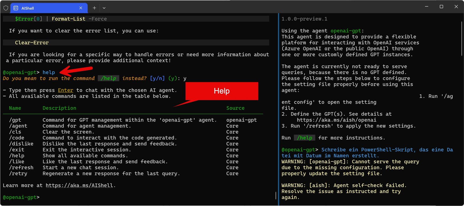 AI Shell: Einführung in die KI-gestützte Kommandozeile 16 AI Shell Help