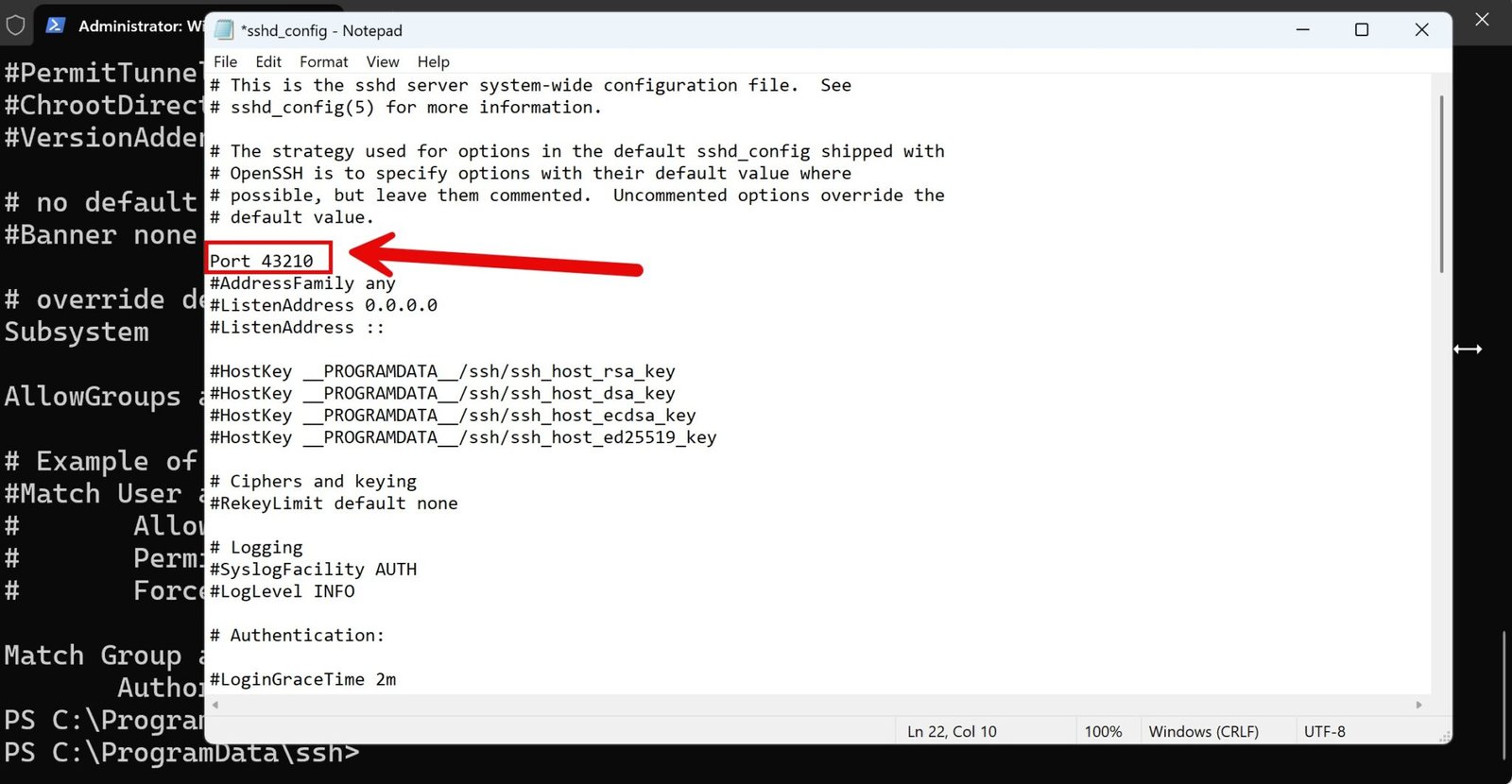 Windows Server 2025 über SSH administrieren 22 Windows Server 2025 über SSH administrieren - Neuer Port