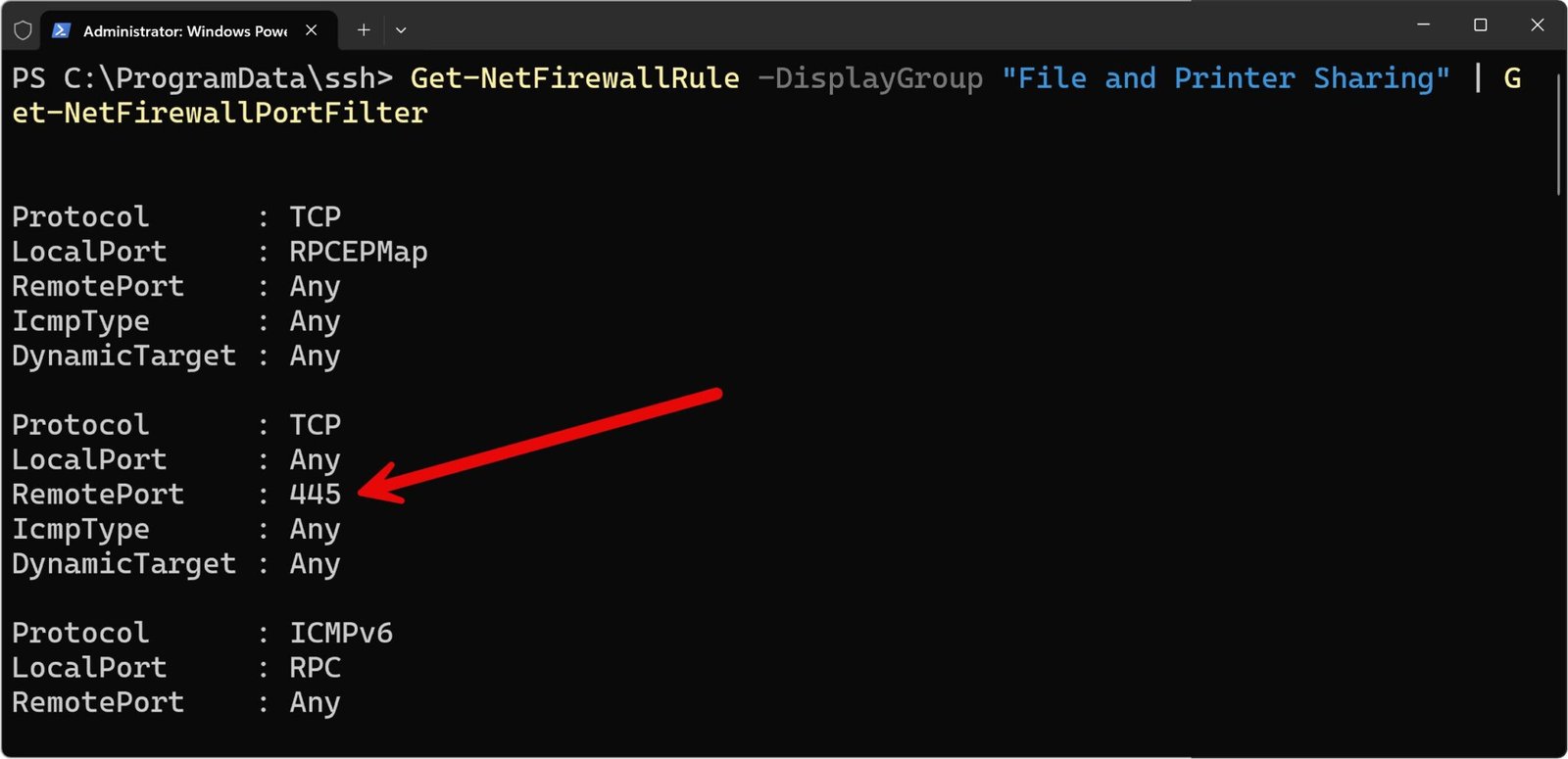 SMB Portnummer anzeigen und überprüfen mit PowerShell 13 DraggedImage 8 scaled
