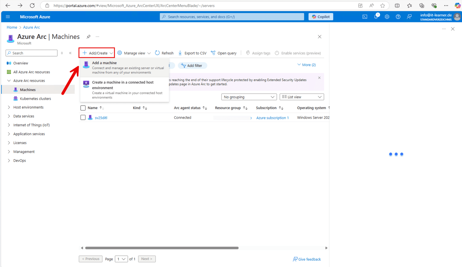 Was ist Azure Arc: Deine Brücke zwischen On-Premises und Cloud-Management 13 Was ist Azure Arc - Add a maschine to Azure