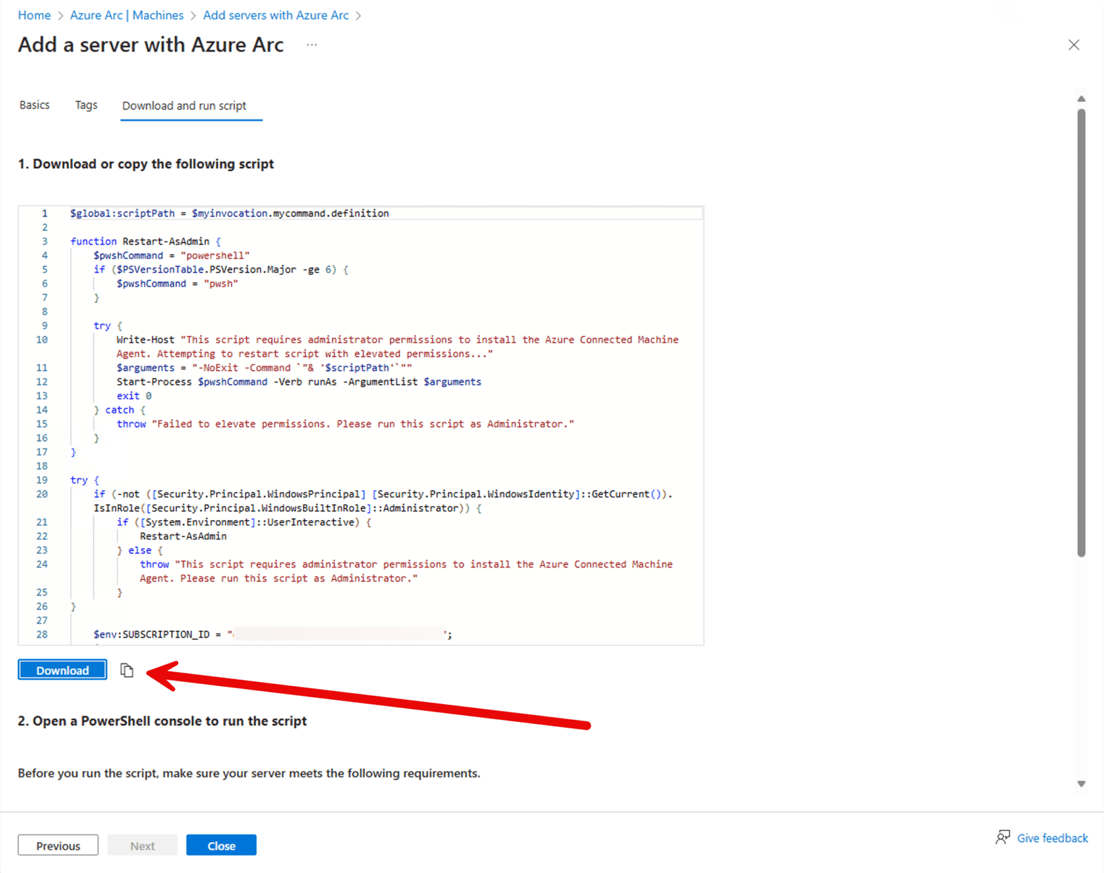 Was ist Azure Arc: Deine Brücke zwischen On-Premises und Cloud-Management 16 Was ist Azure Arc - Script erstellen