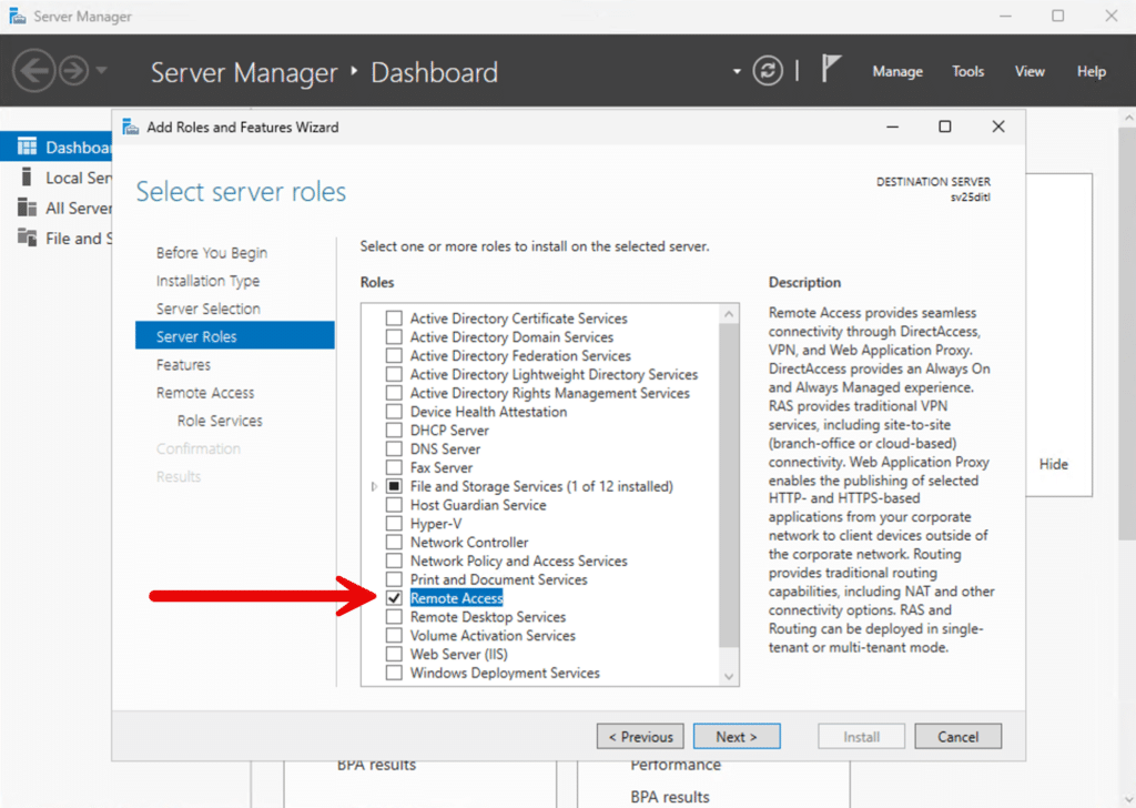 Remote Access Services im Windows Server 2025 15 Remote Access Services Installieren