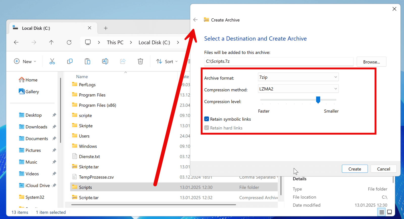 Komprimierung von Dateien am Windows Server 2025 14 Komprimierung von Dateien am Windows Server 2025 - Details