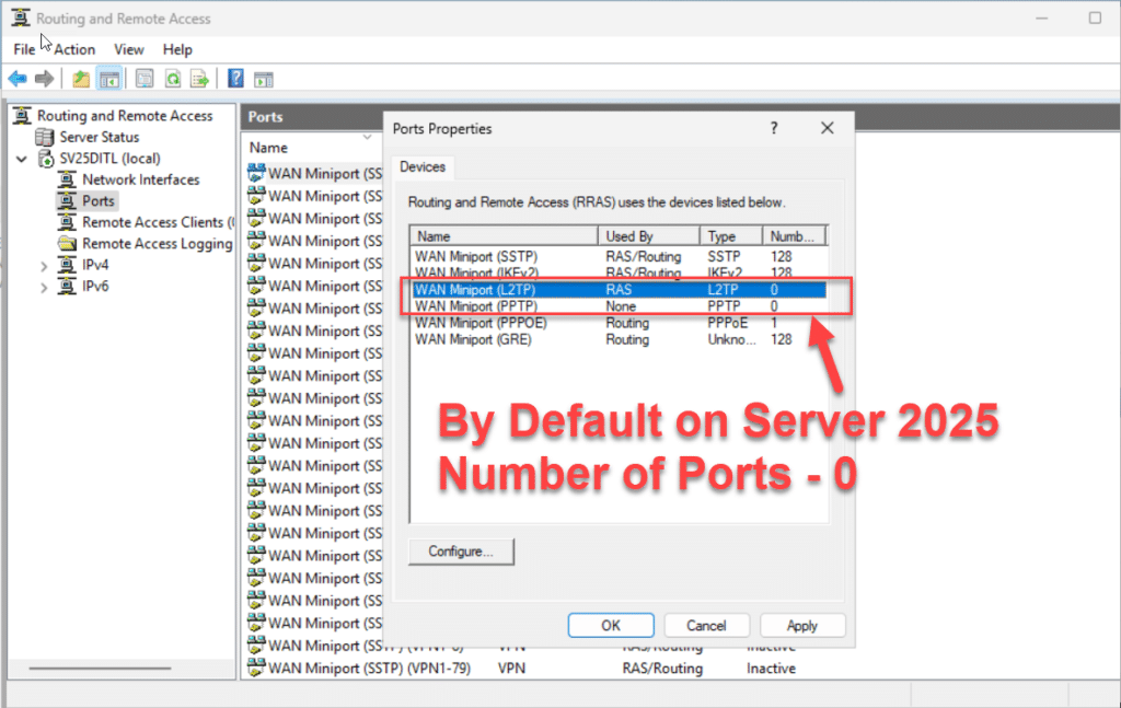 Remote Access Services im Windows Server 2025 14 Remote Access Services Protokoll am Server 2025