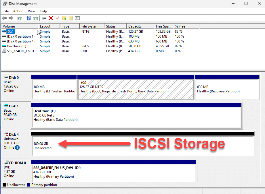 Einrichtung eines iSCSI Server unter Windows Server 2025 16 ISCSI-Storage-Disk-Management