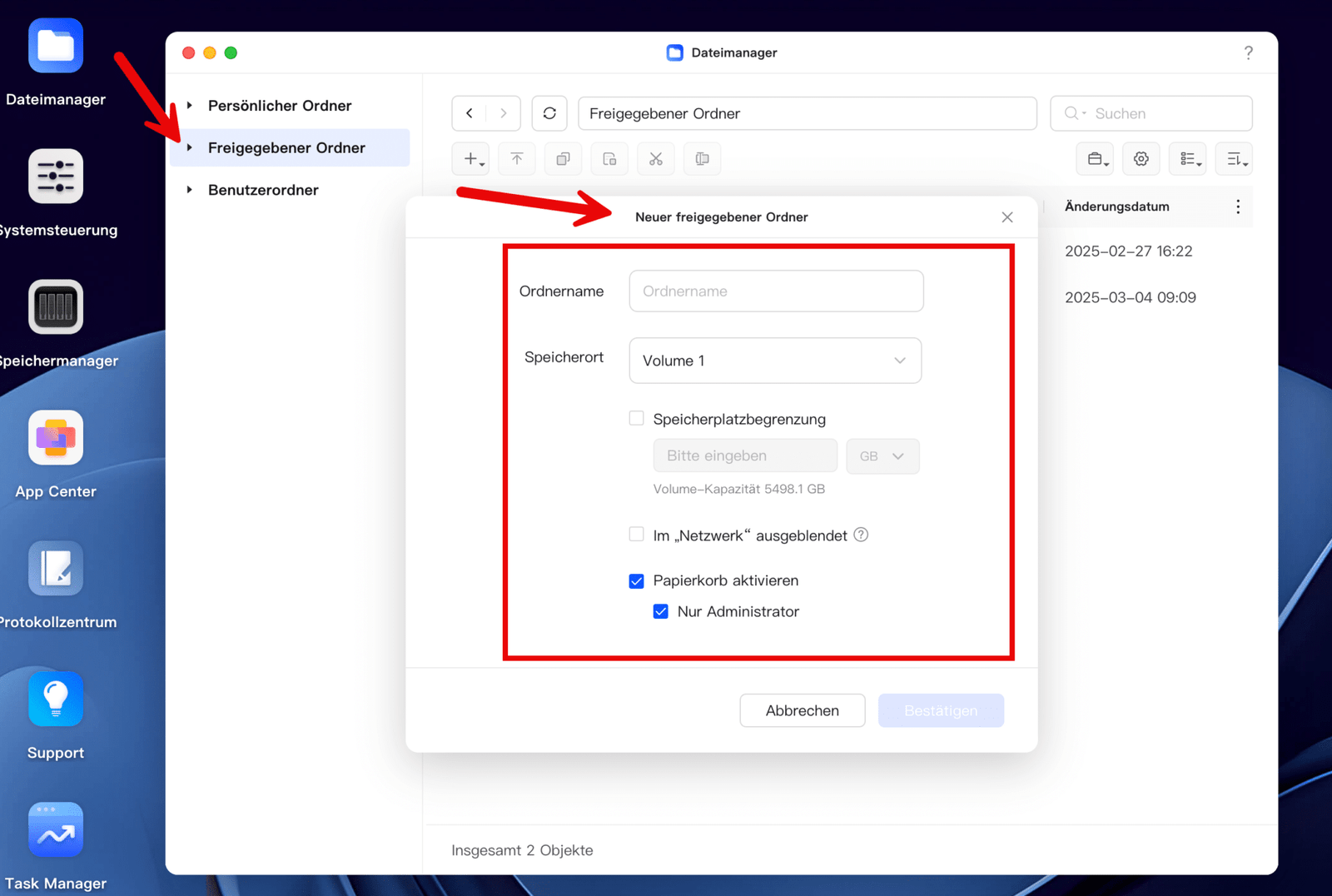 Effiziente Datenspeicherung mit der UGreen NAS DXP4800Plus 27 Ugreen NAS - Freigabe erstellen